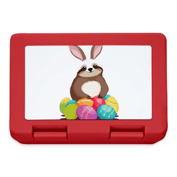 Funny Sloth Easter Bunny Iconic Easter - Lunchbox - red - Front
