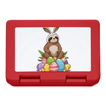 Lustiges Faultier Osterhase Ikonisches Ostern - Brotdose - Rot - Vorne