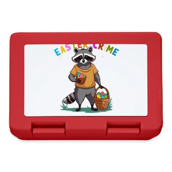 Funny Raccoon Costume Easter Bunnies Easter Eggs - Lunchbox - red - Front
