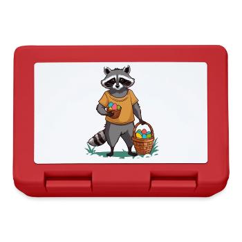Lustiges Waschbär Eier Dieb Niedliches Design - Brotdose - Rot - Vorne