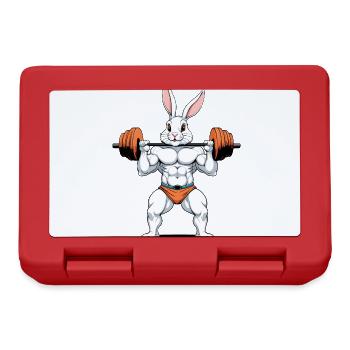 Easter Bunny Body Building Animal Funny Workout - Lunchbox - red - Front