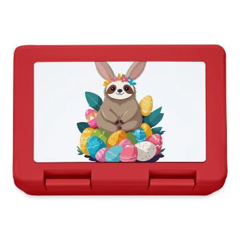 Funny Sloth Easter Bunny Iconic Easter - Lunchbox - red - Front