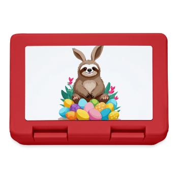 Funny Sloth Easter Bunny Cute Iconic - Lunchbox - red - Front