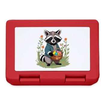 Lustiger Eier Dieb Waschbär Osterhasen Design - Brotdose - Rot - Vorne