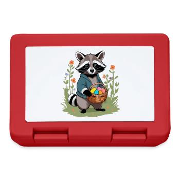 Funny raccoon Easter bunny Easter saying - Lunchbox - red - Front
