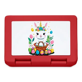 Lustiges Einhorn Osterhase Süßes Ostereinhorn - Brotdose - Rot - Vorne