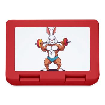 Lapin de Pâques Bodybuilder Drôle Animal Workout - Boîte à goûter - rouge - Devant