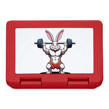 Easter Bunny Body Building Animal Funny Workout - Lunchbox - red - Front
