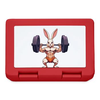 Easter Bunny Body Building Animal Funny Workout - Lunchbox - red - Front
