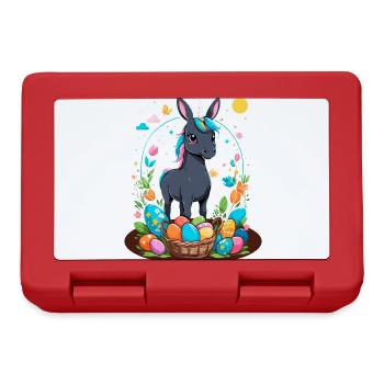Lustiges Einhorn Osterhase Süßes Ostereinhorn - Brotdose - Rot - Vorne