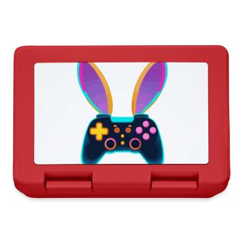 Osterhase Gamer und Gaming Streetwear Osterlook - Brotdose - Rot - Vorne