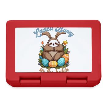 Drôle de dicton paresseux lapin de Pâques emblématique - Boîte à goûter - rouge - Devant