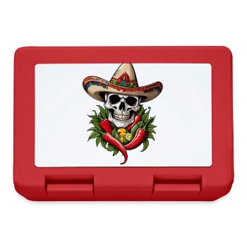Skull Chili Style Aesthetic Mexikanisch - Brotdose - Rot - Vorne