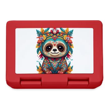 Sloth Mexico Sugar Skull Dia De Muertos - Lunchbox - red - Front