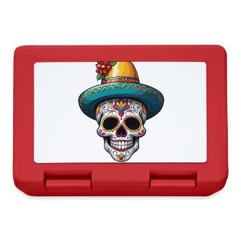 Iconic Sugar Skull Mexico Skull Streetwear - Lunchbox - red - Front