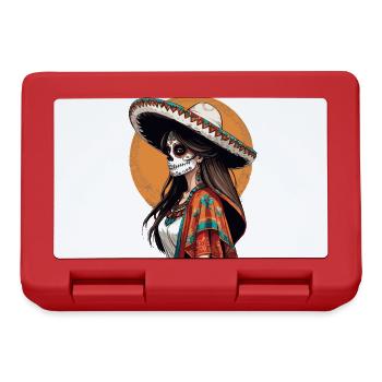 Iconic Sugar Skull Mexican Girl - Lunchbox - red - Front