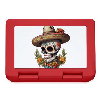 Iconic Sugar Skull Mexico Streetwear - Lunchbox - red - Front