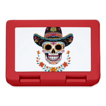 Iconic Sugar Skull Mexican Streetwear - Lunchbox - red - Front