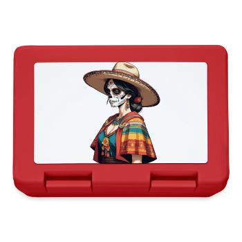 Ikonischer Zuckerschädel Mexiko Skull Streetwear - Brotdose - Rot - Vorne