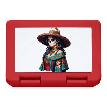Iconic Sugar Skull Mexico Skull Streetwear - Lunchbox - red - Front