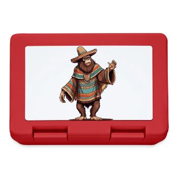 Mexikanischer Bigfoot Sasquatch Mit Sombrero - Brotdose - Rot - Vorne