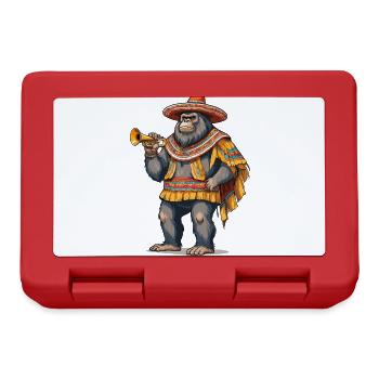 Sasquatch Bigfoot mexicain avec sombrero - Boîte à goûter - rouge - Devant