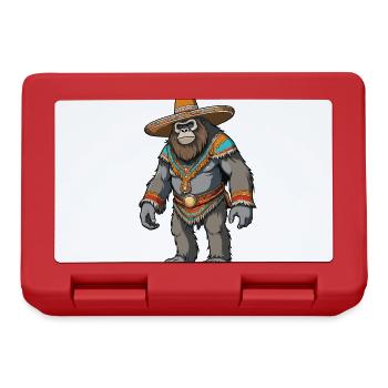 Mexikanischer Bigfoot Sasquatch Sombrero - Brotdose - Rot - Vorne