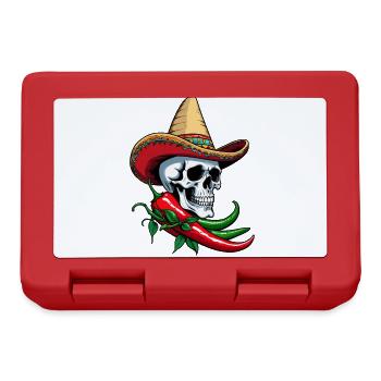 Aesthetic Chili Skull Design Mexikanisch Style - Brotdose - Rot - Vorne