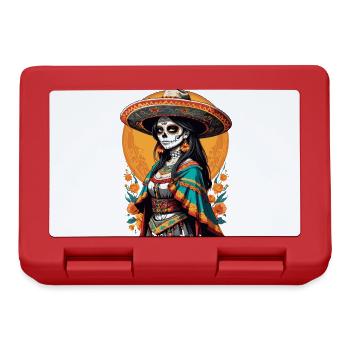 Iconic Sugar Skull Mexico Skull Streetwear - Lunchbox - red - Front
