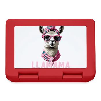 LLamama Lama Liebende Mama Lustiges Design - Brotdose - Rot - Vorne