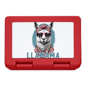 Llamama Lama Liebende Mama Lustiges Design - Brotdose - Rot - Vorne