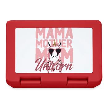 Licorne Maman Drôle Élégant Femme Design - Boîte à goûter - rouge - Devant