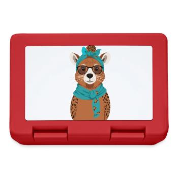 Drôle Capymama Capybara Mère Design - Boîte à goûter - rouge - Devant