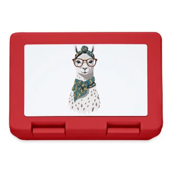 Lustiges Lama Alpaca Mutter Design - Brotdose - Rot - Vorne