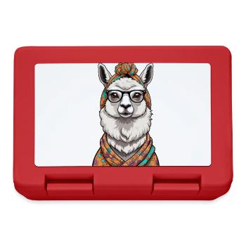 Drôle Lama alpaga conception de fête des mères - Boîte à goûter - rouge - Devant