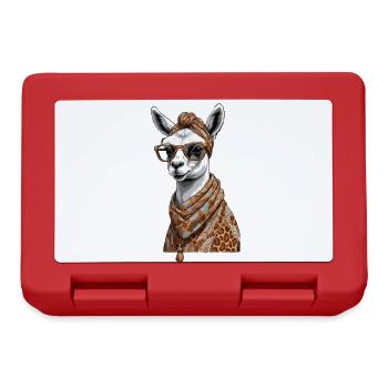 Lama Alpaca Lustiges Mutter Design - Brotdose - Rot - Vorne