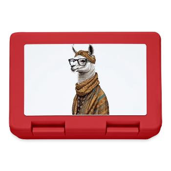 Lama Liebende Mama Lustiges Mutter Design - Brotdose - Rot - Vorne