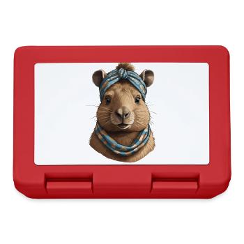Drôle Capymama Capybara Maman - Boîte à goûter - rouge - Devant