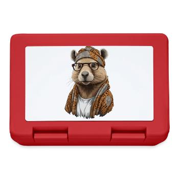Drôle Capymama Capybara Mère Design - Boîte à goûter - rouge - Devant