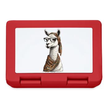 Lama Liebende Mama Lustiges Alpaca Design - Brotdose - Rot - Vorne