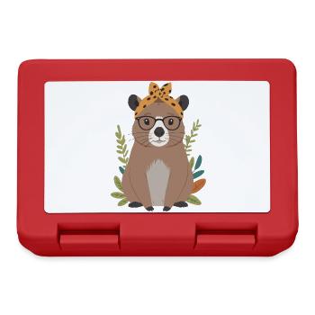 Drôle Capymama Capybara Maman - Boîte à goûter - rouge - Devant