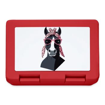 Maman Cheval Cheval Amant Mère Cheval Fille - Boîte à goûter - rouge - Devant