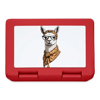 Lama Liebende Mama Lustiges Mutter Design - Brotdose - Rot - Vorne