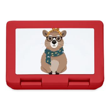 Lustige Capymama Wasserschwein Mutter Design - Brotdose - Rot - Vorne