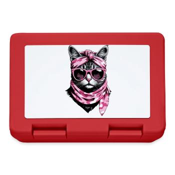 Mignonne maman chat chat maman avec style - Boîte à goûter - rouge - Devant