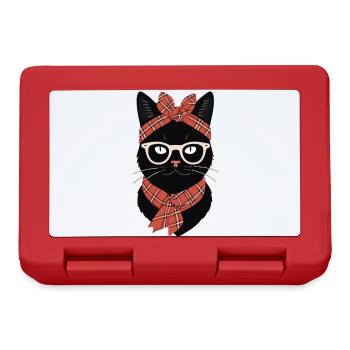 Cute Cat Mom Cat Lover Mom Style - Lunchbox - red - Front