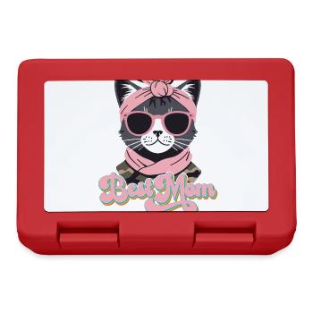 Cat Mom With Style Best Mom Cute Cat - Lunchbox - red - Front