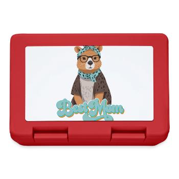 Drôle Capymama Capybara Mère Design - Boîte à goûter - rouge - Devant