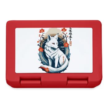 Ukiyo-E Style artistique japonais Kitsune Renard - Boîte à goûter - rouge - Devant