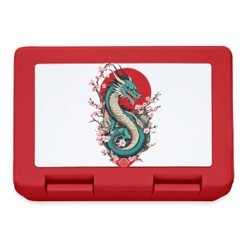 Dragon Anime Fan Japanese Dragon Vintage Style - Lunchbox - red - Front